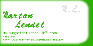 marton lendel business card